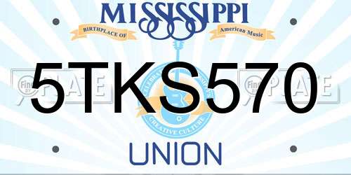 5TKS570 Mississippi License Plate