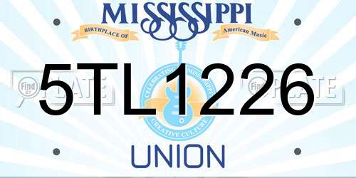 5TL1226 Mississippi License Plate