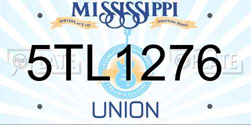 5TL1276 Mississippi License Plate