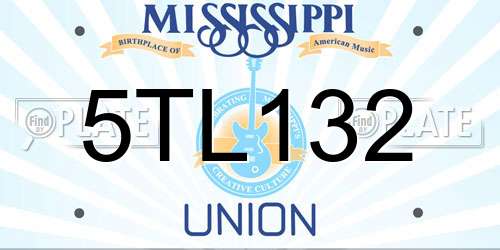 5TL132 Mississippi License Plate