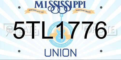 5TL1776 Mississippi License Plate