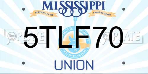 5TLF70 Mississippi License Plate