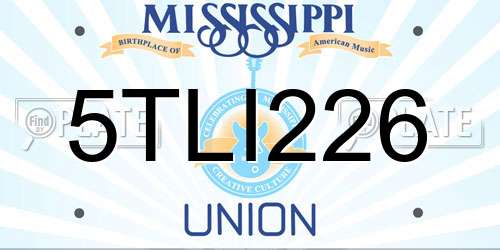 5TLI226 Mississippi License Plate