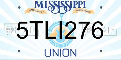 5TLI276 Mississippi License Plate