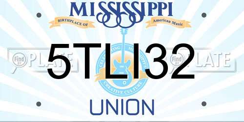 5TLI32 Mississippi License Plate