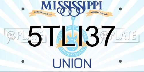 5TLI37 Mississippi License Plate