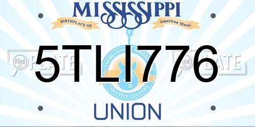 5TLI776 Mississippi License Plate