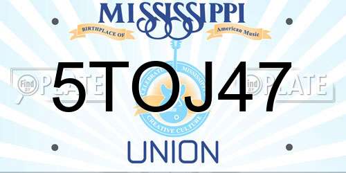 5TOJ47 Mississippi License Plate