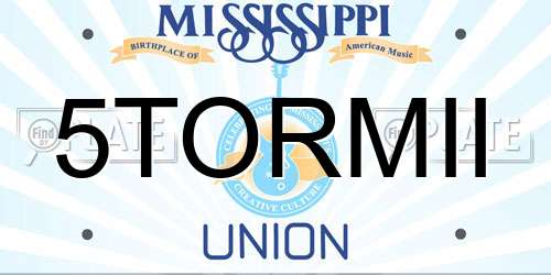 5TORMII Mississippi License Plate