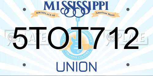 5TOT712 Mississippi License Plate