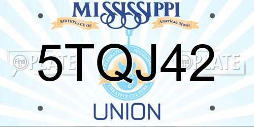 5TQJ42 Mississippi License Plate