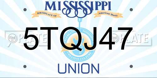 5TQJ47 Mississippi License Plate