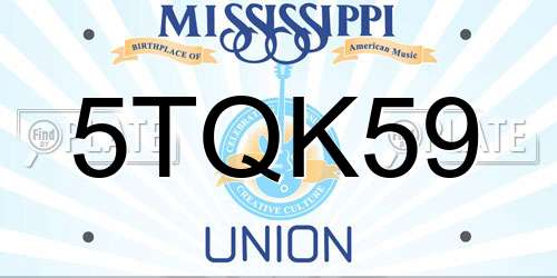 5TQK59 Mississippi License Plate