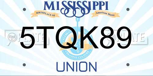 5TQK89 Mississippi License Plate