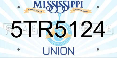 5TR5124 Mississippi License Plate