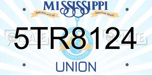 5TR8124 Mississippi License Plate