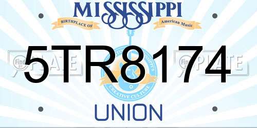5TR8174 Mississippi License Plate