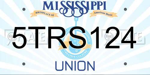 5TRS124 Mississippi License Plate