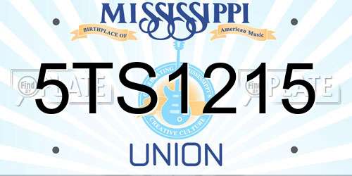 5TS1215 Mississippi License Plate