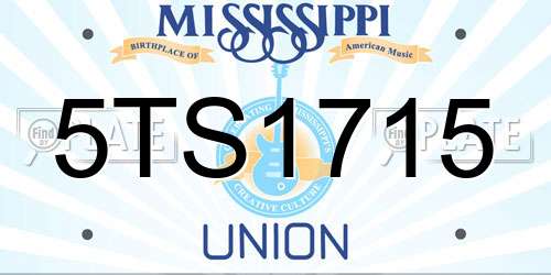 5TS1715 Mississippi License Plate