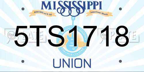 5TS1718 Mississippi License Plate