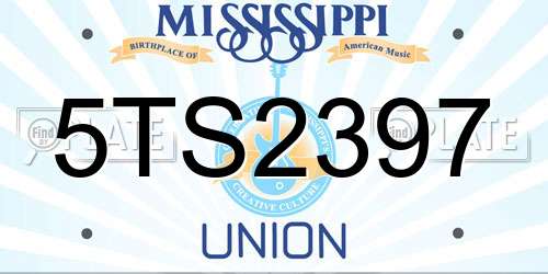 5TS2397 Mississippi License Plate