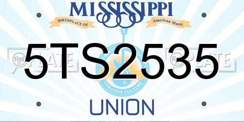 5TS2535 Mississippi License Plate