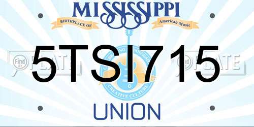 5TSI715 Mississippi License Plate