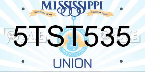 5TST535 Mississippi License Plate