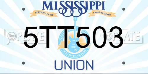 5TT503 Mississippi License Plate