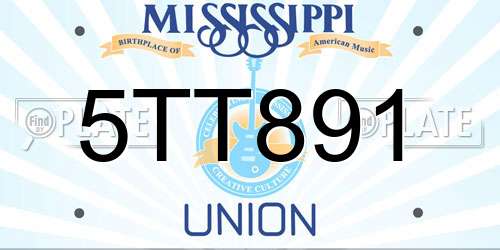 5TT891 Mississippi License Plate