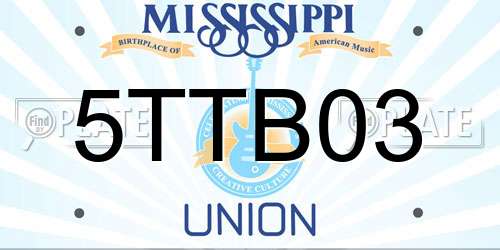 5TTB03 Mississippi License Plate