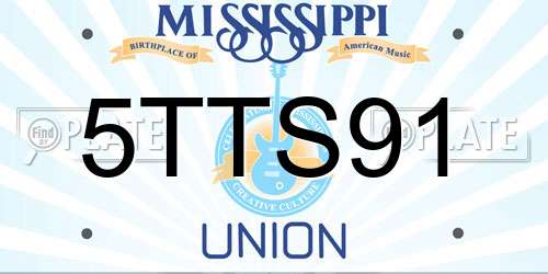 5TTS91 Mississippi License Plate