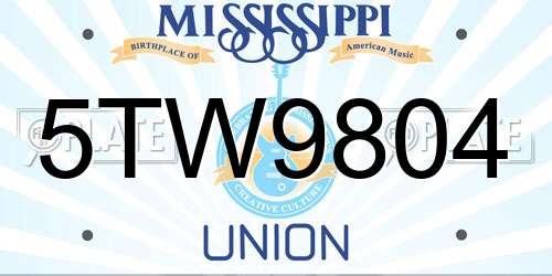 5TW9804 Mississippi License Plate