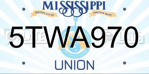5TWA970 Mississippi License Plate