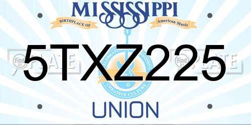 5TXZ225 Mississippi License Plate