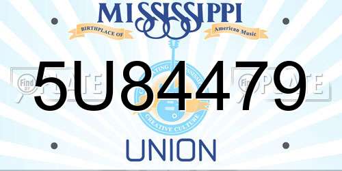 5U84479 Mississippi License Plate