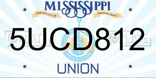 5UCD812 Mississippi License Plate