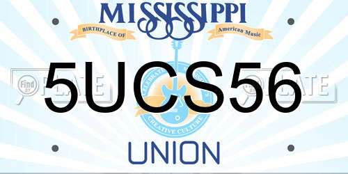 5UCS56 Mississippi License Plate