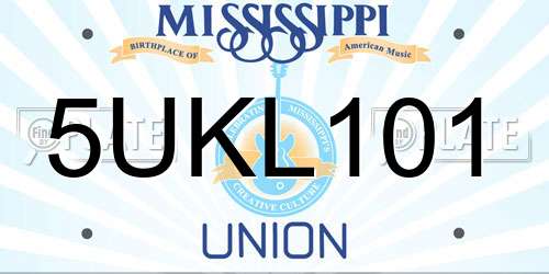 5UKL101 Mississippi License Plate