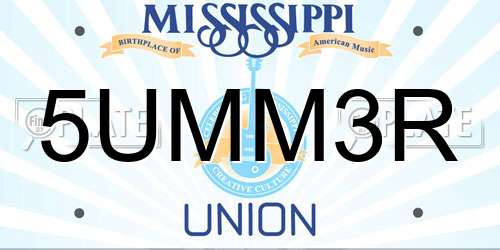 5UMM3R Mississippi License Plate
