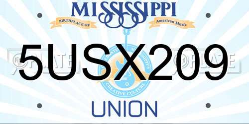5USX209 Mississippi License Plate