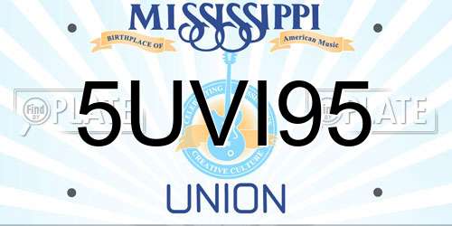 5UVI95 Mississippi License Plate