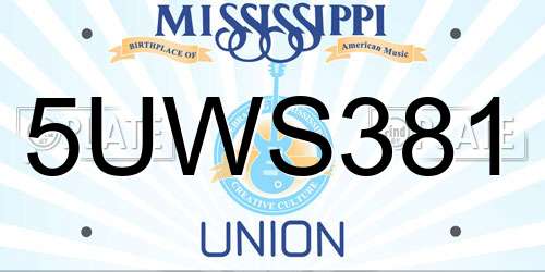 5UWS381 Mississippi License Plate