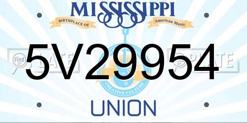 5V29954 Mississippi License Plate