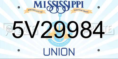 5V29984 Mississippi License Plate