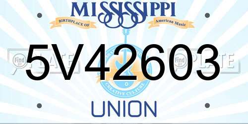 5V42603 Mississippi License Plate