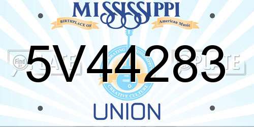 5V44283 Mississippi License Plate
