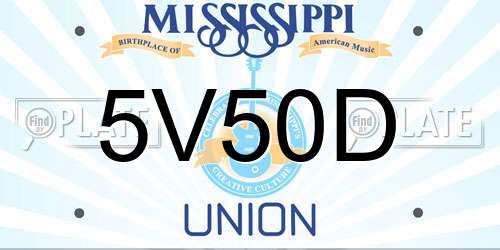 5V50D Mississippi License Plate