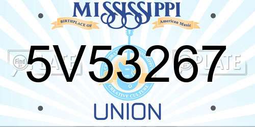 5V53267 Mississippi License Plate